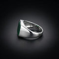 Green Onyx Signet Men's Ring in Sterling Silver