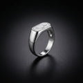 White Howlite Men's Minimalist Silver Ring