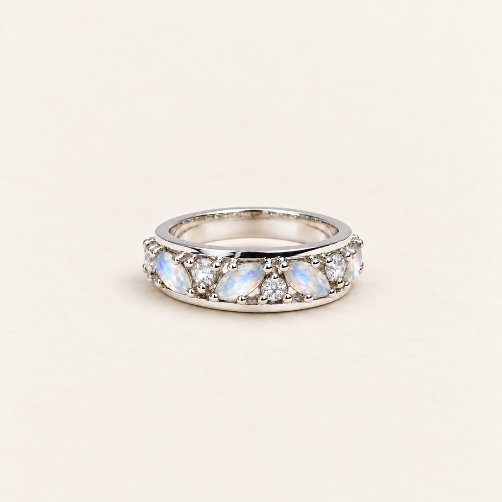 The Moonstone Eternity Ring – 925 sterling silver Moonstone ring by ZIVORI