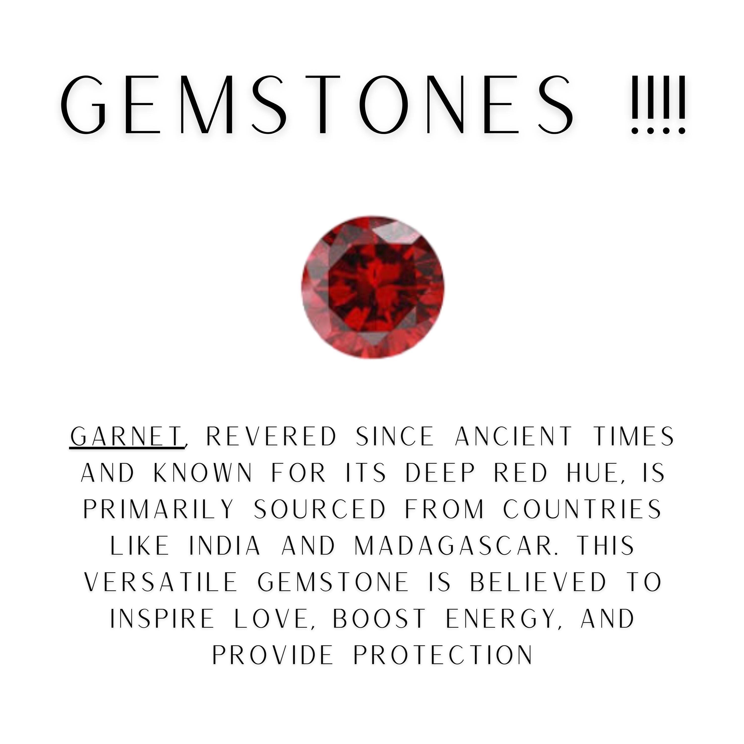 Natural Garnet 925 Sterling Silver Stud Earrings: Minimalist Red Jewelry