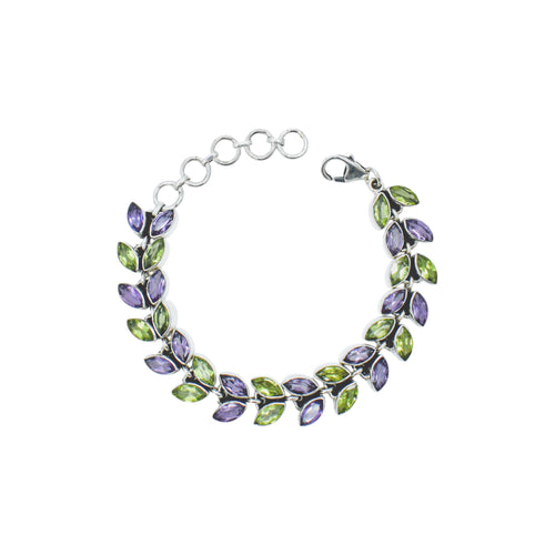 Amethyst Peridot Bracelet: Handmade Sterling Silver Gemstone Jewelry