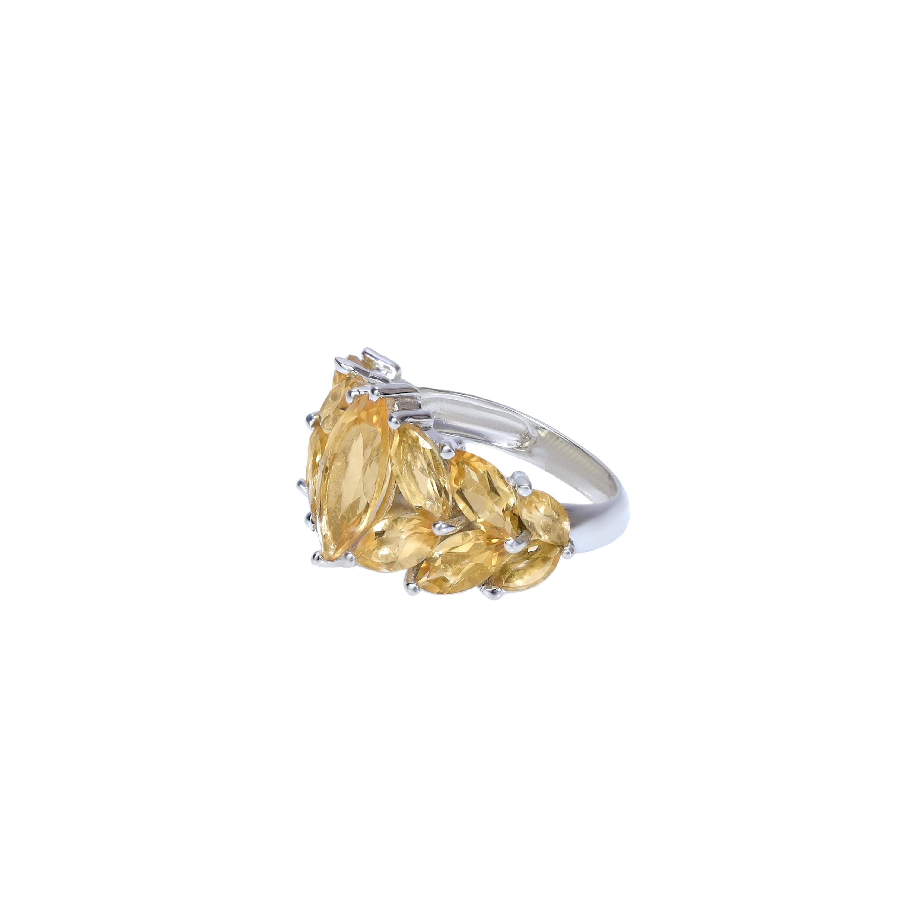 Natural Citrine Ring: 925 Sterling Silver Jewelry