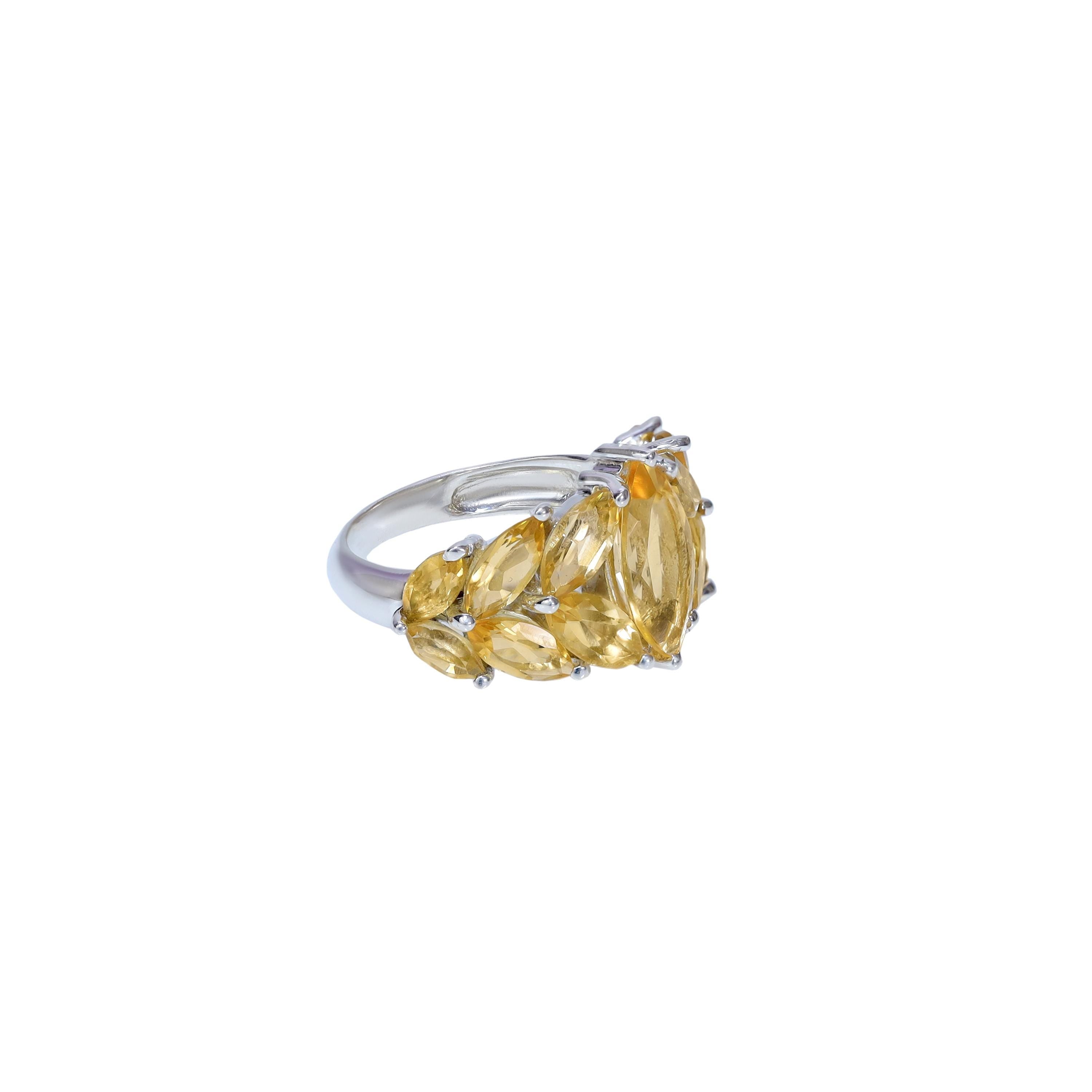 Natural Citrine Ring: 925 Sterling Silver Jewelry