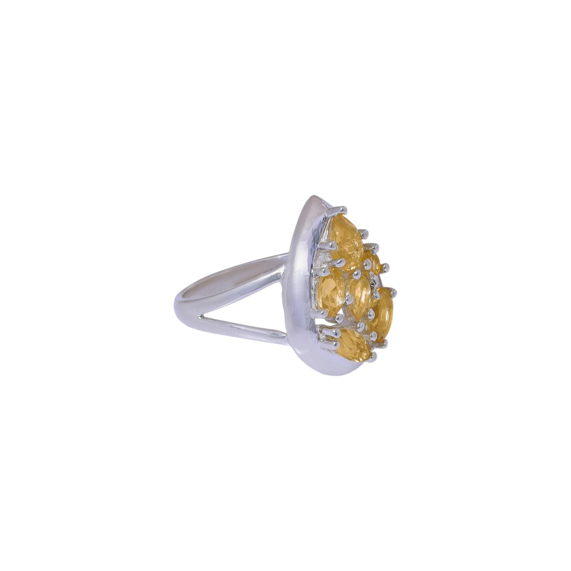 Natural Citrine Ring: 925 Sterling Silver Jewelry