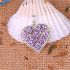 Tourmaline Heart Pendant Necklace: 925 Sterling Silver Love Charm
