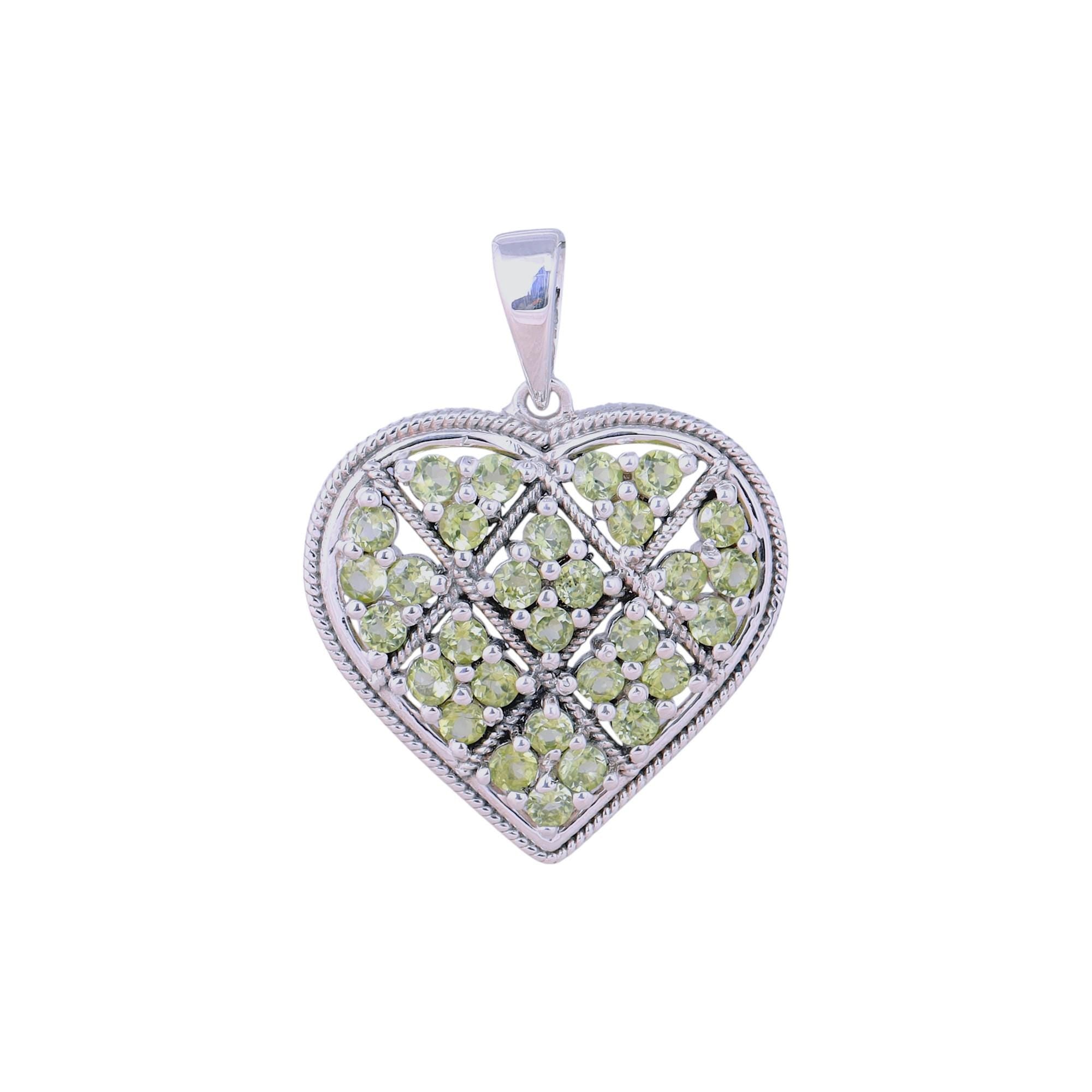 Tourmaline Heart Pendant Necklace: 925 Sterling Silver Love Charm