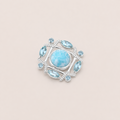 The Caribbean Grid Larimar and Blue Topaz Pendant