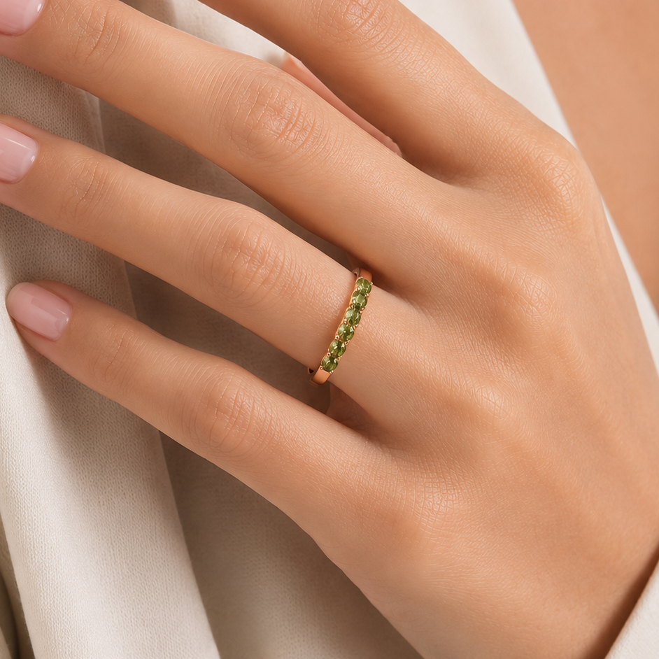The Peridot Half-Eternity Ring
