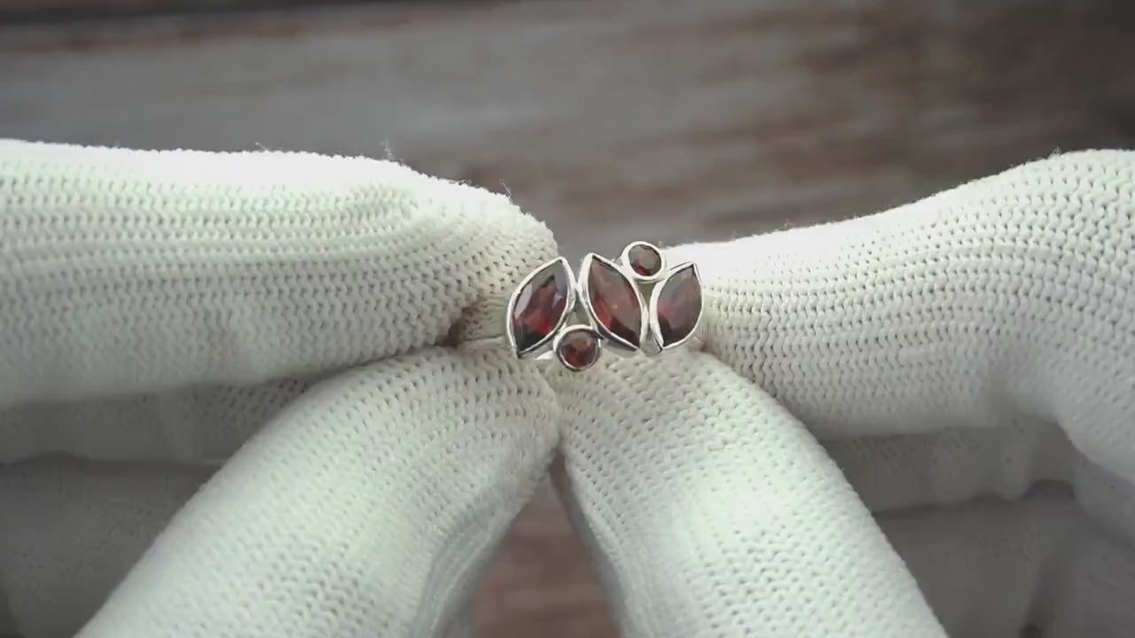 Natural Citrine Ring: Dainty 925 Sterling Silver Jewelry