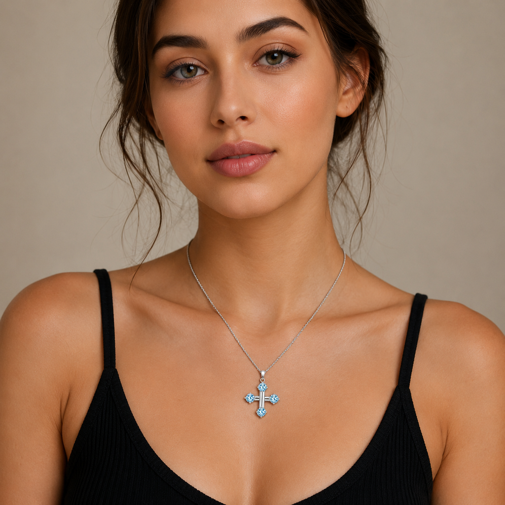 The Cardinal Blue Cross Necklace