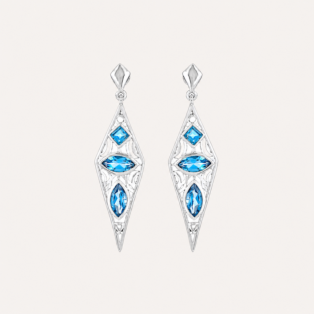 The Swiss Blue Topaz Lance Earrings