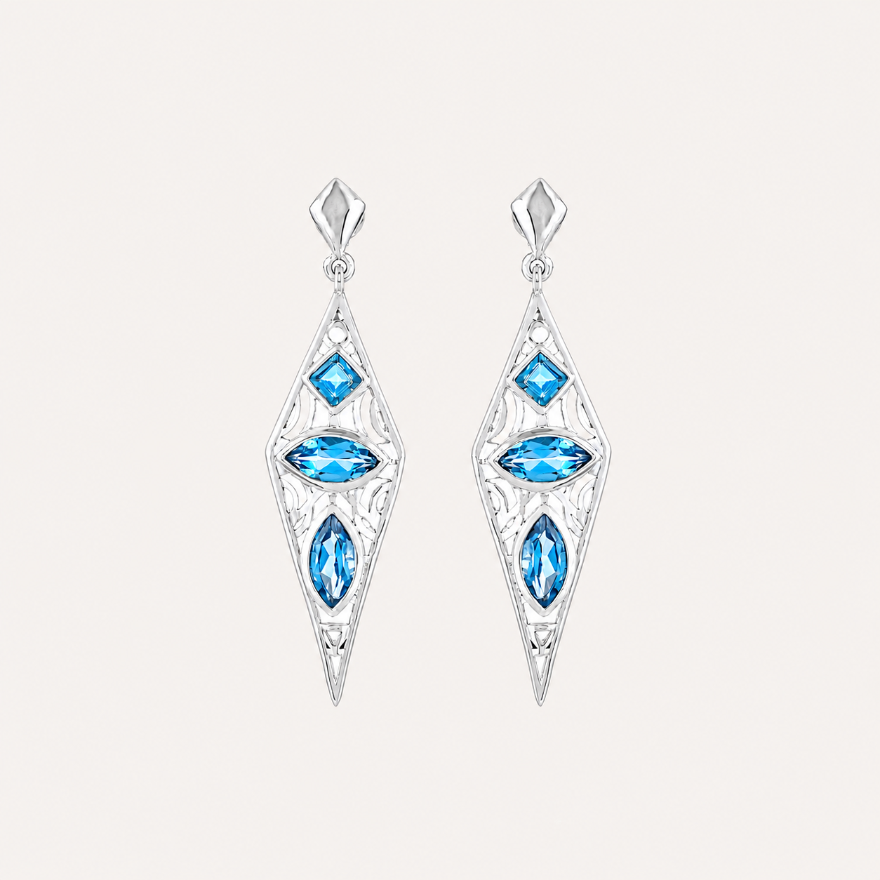 The Swiss Blue Topaz Lance Earrings
