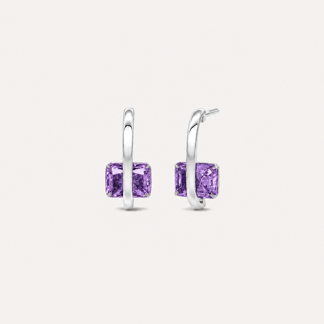 The Amethyst Arc Earrings