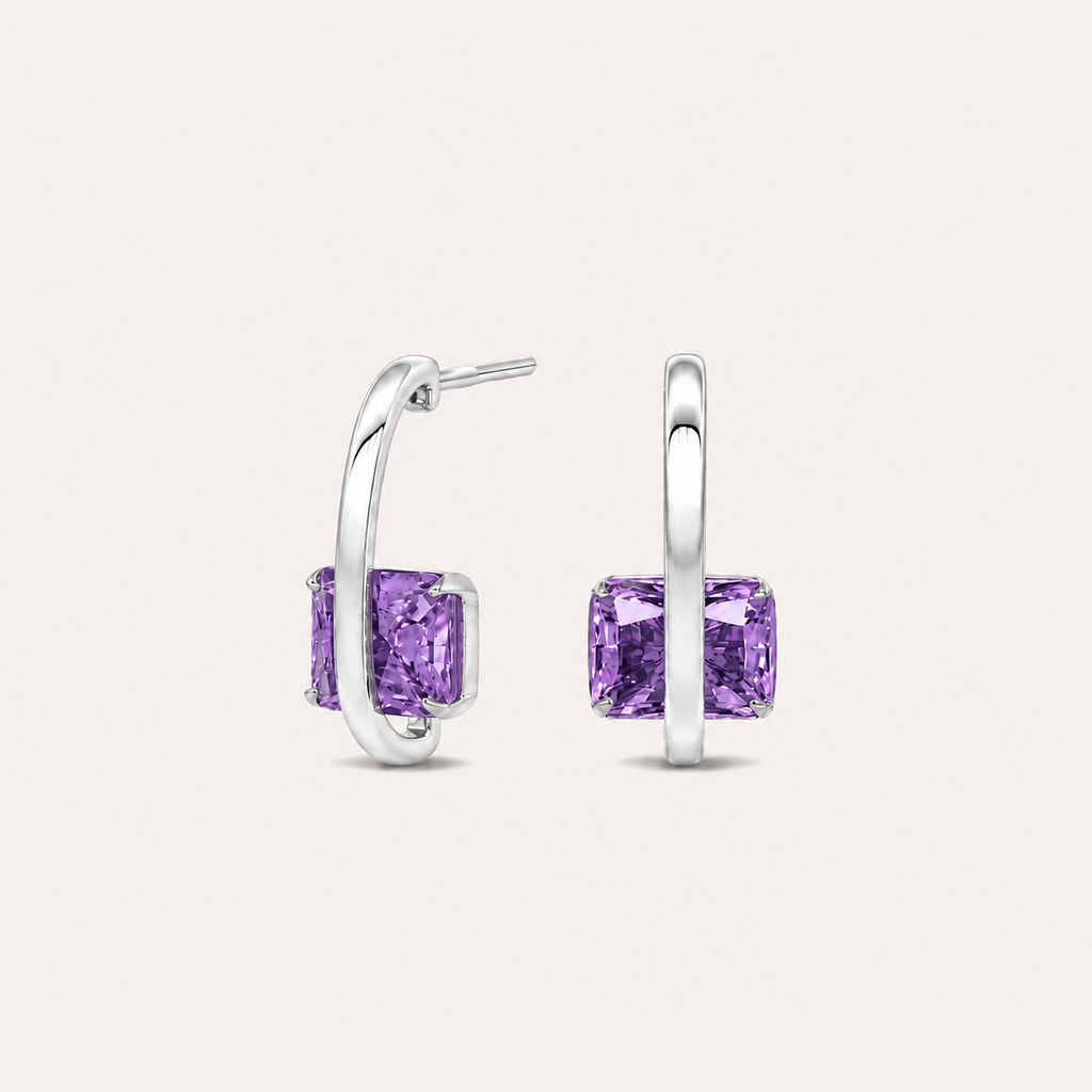 The Amethyst Arc Earrings