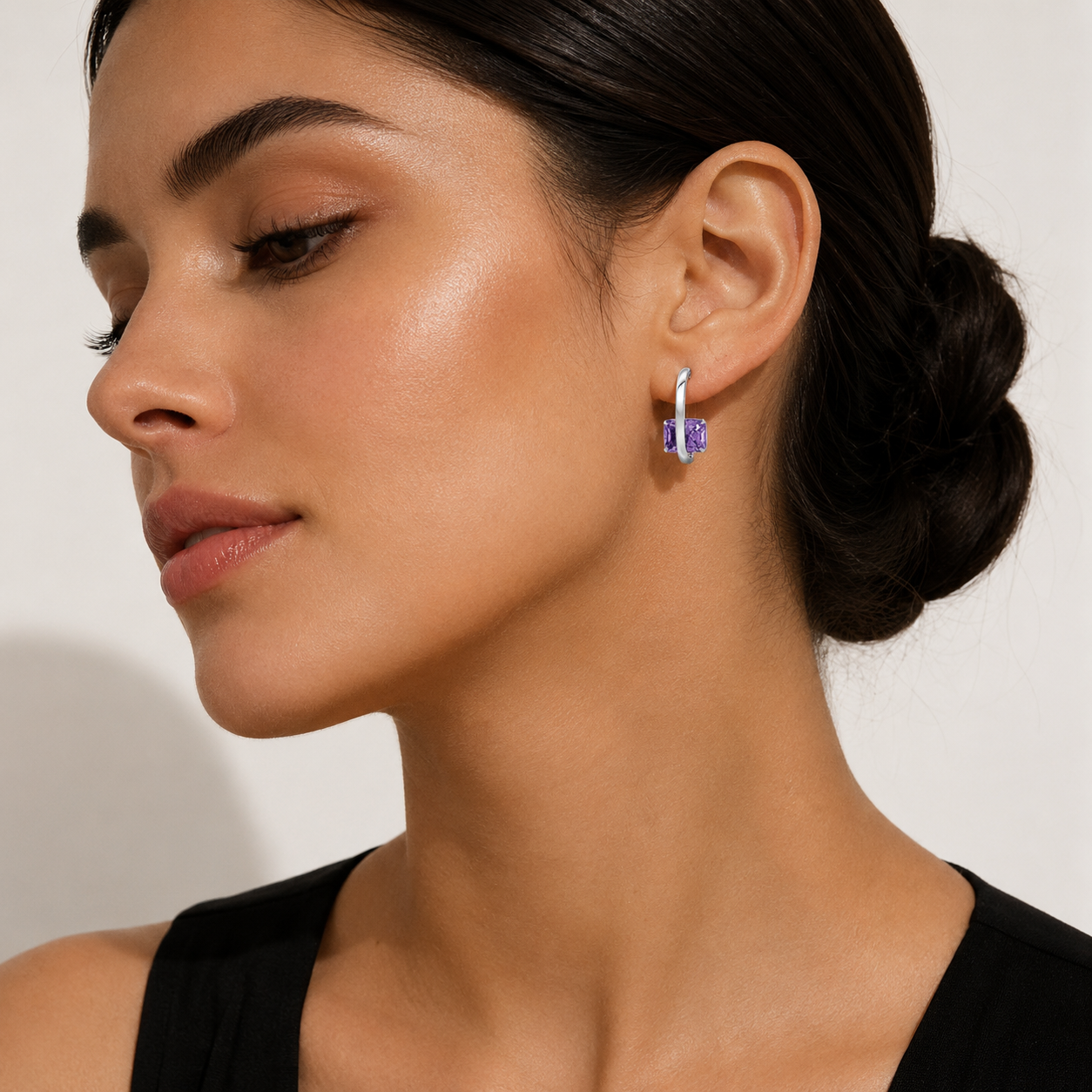 The Amethyst Arc Earrings