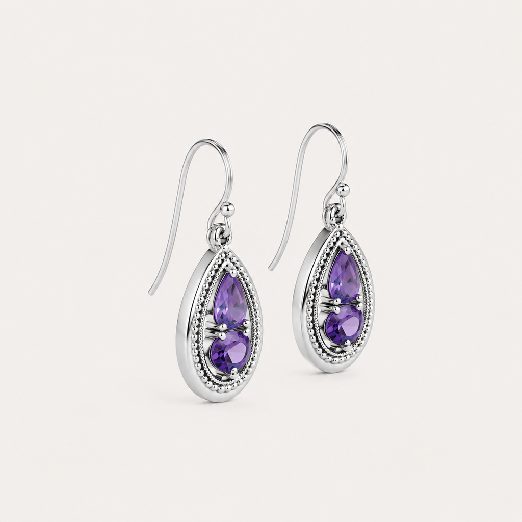 The Violet Raindrop Earrings