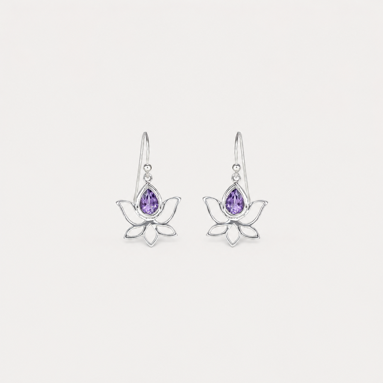 The Amethyst Lotus Earrings