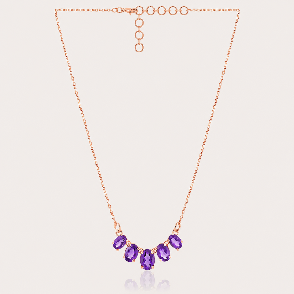 The Violet Arc Amethyst Necklace – 925 sterling silver Amethyst necklace by ZIVORI, alternate angle